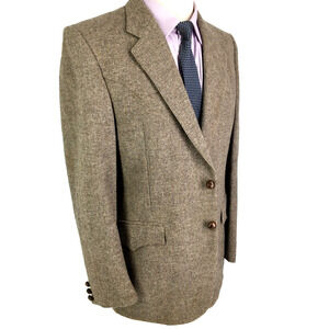 42L Teners Western Oklahoma Mens Vtg Ranch Western 2 Bttn Wool Blazer Sport Coat